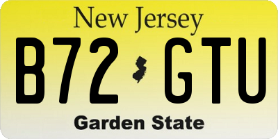 NJ license plate B72GTU