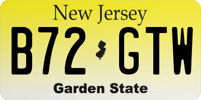 NJ license plate B72GTW