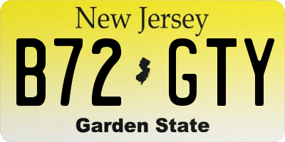 NJ license plate B72GTY