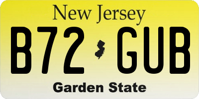 NJ license plate B72GUB