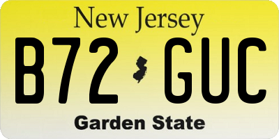 NJ license plate B72GUC