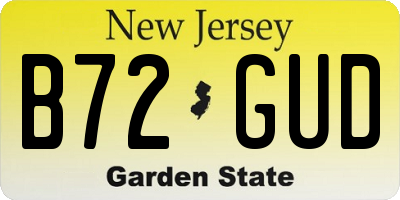 NJ license plate B72GUD
