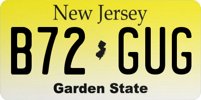 NJ license plate B72GUG