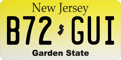 NJ license plate B72GUI