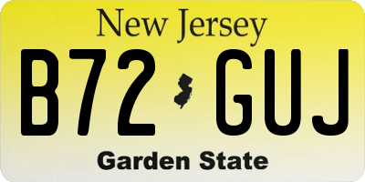 NJ license plate B72GUJ