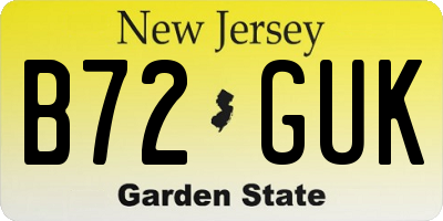 NJ license plate B72GUK