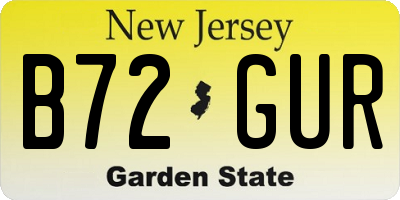 NJ license plate B72GUR