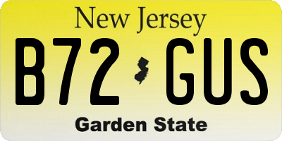 NJ license plate B72GUS
