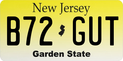 NJ license plate B72GUT
