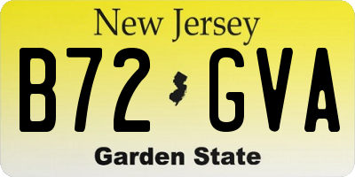 NJ license plate B72GVA