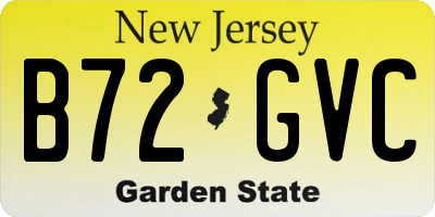 NJ license plate B72GVC
