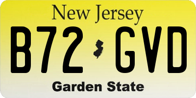 NJ license plate B72GVD