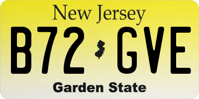 NJ license plate B72GVE