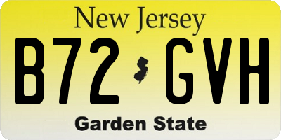 NJ license plate B72GVH