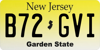 NJ license plate B72GVI