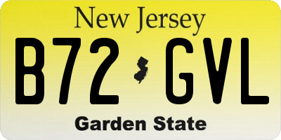 NJ license plate B72GVL