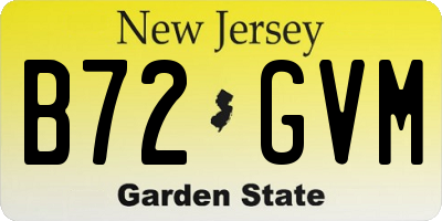 NJ license plate B72GVM