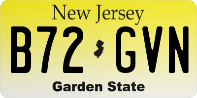 NJ license plate B72GVN