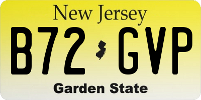 NJ license plate B72GVP