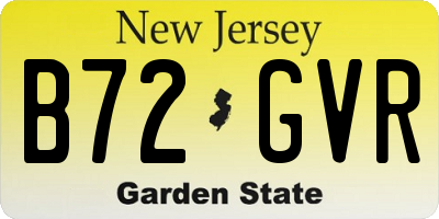 NJ license plate B72GVR