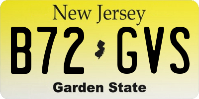 NJ license plate B72GVS