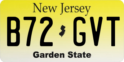 NJ license plate B72GVT