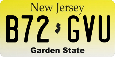 NJ license plate B72GVU