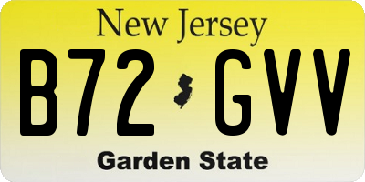 NJ license plate B72GVV