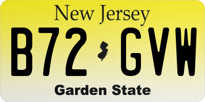NJ license plate B72GVW