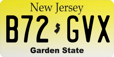 NJ license plate B72GVX