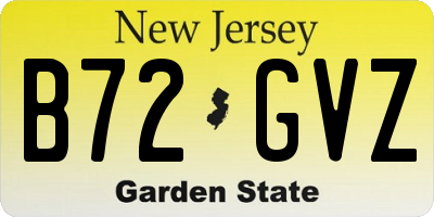 NJ license plate B72GVZ