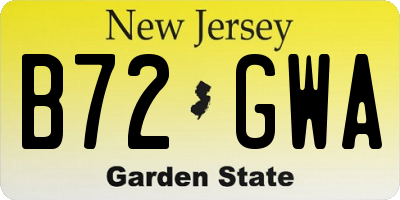 NJ license plate B72GWA