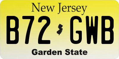 NJ license plate B72GWB