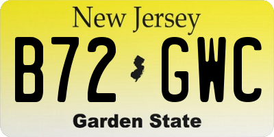 NJ license plate B72GWC