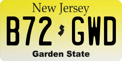 NJ license plate B72GWD