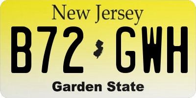 NJ license plate B72GWH