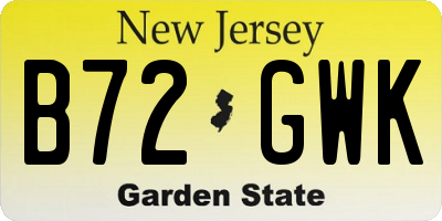 NJ license plate B72GWK