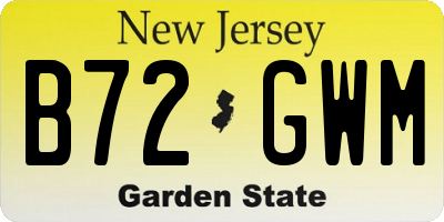 NJ license plate B72GWM