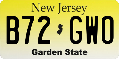 NJ license plate B72GWO