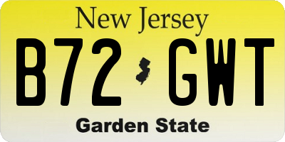 NJ license plate B72GWT
