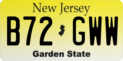 NJ license plate B72GWW