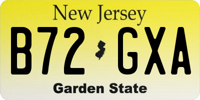 NJ license plate B72GXA