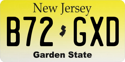 NJ license plate B72GXD
