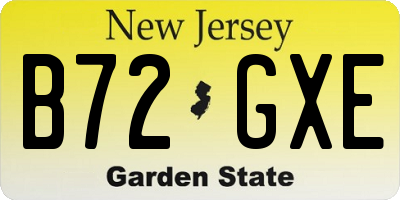 NJ license plate B72GXE