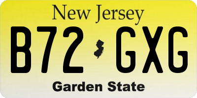 NJ license plate B72GXG