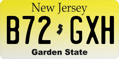 NJ license plate B72GXH