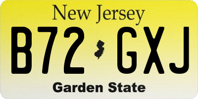NJ license plate B72GXJ