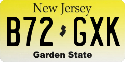NJ license plate B72GXK