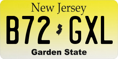 NJ license plate B72GXL