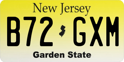 NJ license plate B72GXM